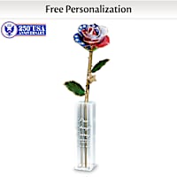 Patriotic Personalized Preserved Rose Table Centerpiece