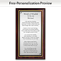Son's Words Of Wisdom Personalized Wall Decor