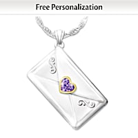 Crystal Birthstone Letter Pendant Necklace For Daughter