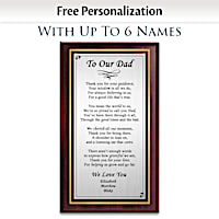 Proud To Call You Dad Personalized Poem Plaque With 6 Names