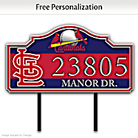 St. Louis Cardinals Personalized Outdoor Address Sign