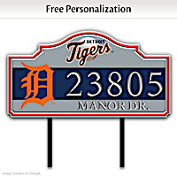Detroit Tigers Personalized Outdoor Address Sign
