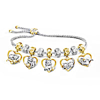 Sculpted Playful Kittens Bracelet