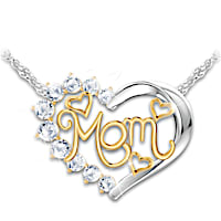 "With All My Heart" White Topaz Mother's Necklace