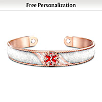 "Power Of Wellness" Copper Medical Alert ID Bracelet