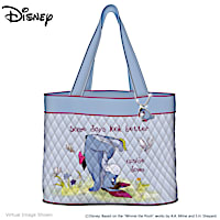 Disney Winnie The Pooh "Eeyore" Quilted Tote Bag With Charm