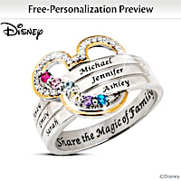Disney Magic Of Love Personalized Birthstone Family Ring