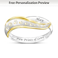 Paw Prints Of Love Personalized Ring