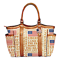 "American Spirit" Patriotic Art Tote Bag With Flag Charm