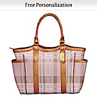 Pink Plaid Personalized Tote Bag