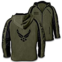 "Air Force Pride" Men's Front-Zip Hooded Fleece Jacket