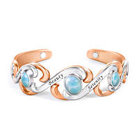 2-Carat Larimar & Solid Copper Waves Of Wellness Bracelet