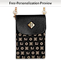 Black Crossbody Bag Personalized With Initials