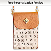 Beige Crossbody Bag Personalized With Initials