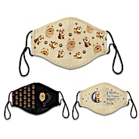 3 "Pomeranian Love" Adult Face Masks