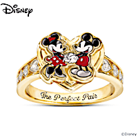 Genuine White Topaz Disney Ultimate Couple Ring