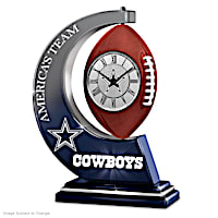 Dallas Cowboys Table Clock With Rotating Football