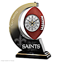 New Orleans Saints Table Clock With Rotating Football