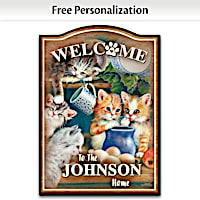J&#252;rgen Scholz "Kitten Cuties" Personalized Welcome Sign
