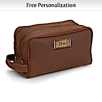 Personalized Faux Leather Toiletry Bag With Your Initials