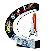 NASA Levitating Space Shuttle Sculpture With Lighted Base