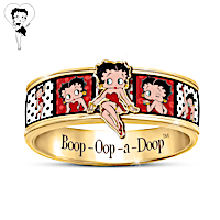 18K Gold-Plated Betty Boop Fun 'N' Sassy Spinnig Ring