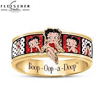 18K Gold-Plated Betty Boop Fun 'N' Sassy Spinning Ring