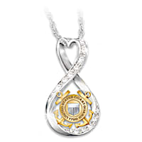 U.S. Coast Guard "I Love My Coastie" Crystal Necklace