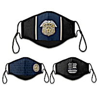 3 "Serve And Protect" Police Tribute Adult Face Masks