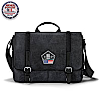 9/11 Never Forget Canvas Messenger Bag With Applique Patch