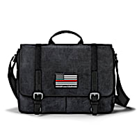 Fire Fighter Flag Canvas Messenger Bag With Applique