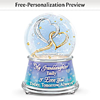 My Heart, My World Granddaughter Personalized Glitter Globe