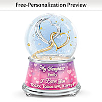 My Heart, My World Daughter Personalized Glitter Globe