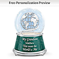 "My Heart, My World" Glitter Globe With Grandson's Name