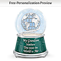 My Heart, My World Grandson Personalized Glitter Globe
