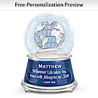 My Heart, My World Son Personalized Glitter Globe