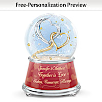 "My Heart, My World Love" Glitter Globe With Your 2 Names