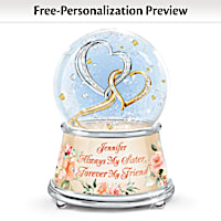 My Heart, My World Sister Personalized Glitter Globe
