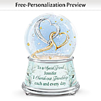 My Heart, My World Friend Personalized Glitter Globe