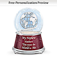 My Heart, My World Nephew Personalized Glitter Globe