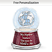 Nephew Musical Glitter Globe Personalized With His Name