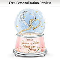 "My Heart, My World" Glitter Globe With Your Niece's Name