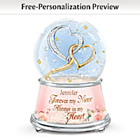 My Heart, My World Niece Personalized Glitter Globe