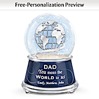 My Heart, My World Dad Personalized Glitter Globe