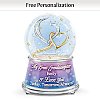 Great-Granddaughter Musical Glitter Globe With Her Name
