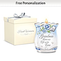 Personalized Porcelain Candleholder For Grandmother