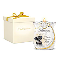 "Schnauzers Are Sent From Above" Porcelain Candleholder