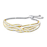 "Love Of Family" Genuine Topaz Bracelet With 4 Sentiments