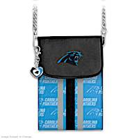 Panthers Crossbody Cell Phone Bag With Logo Charm