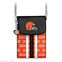 Browns Crossbody Cell Phone Bag With Logo Charm
